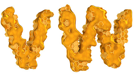 Image showing Honey font W and V letters isolated