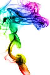 Image showing Magic colorful fume swirl on white