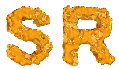 Image showing Honey font R and S letters isolated