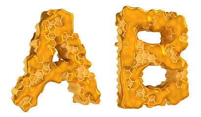 Image showing Honey font A and B letters isolated