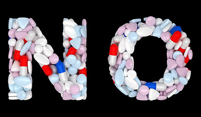 Image showing Medication font N and O pills letters