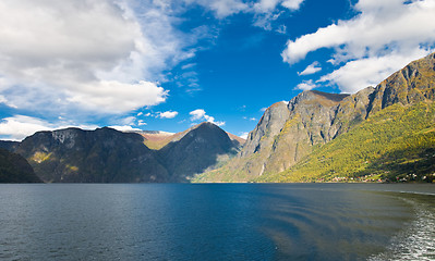 Image showing Norwegian nature. Fiords and mountains