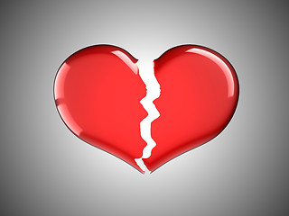 Image showing Sickness and pain. Red Broken Heart