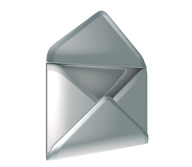 Image showing Mail and post - opened metallic envelope