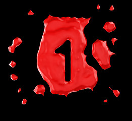 Image showing Red blob 1 figure over black background