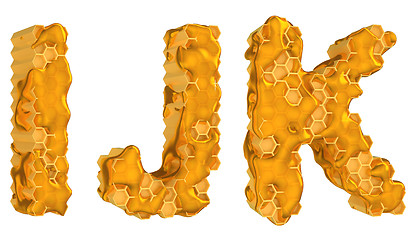 Image showing Honey font I J and K letters isolated