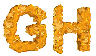 Image showing Honey font G and H letters isolated