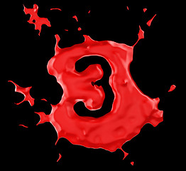 Image showing Red blob 3 figure over black background