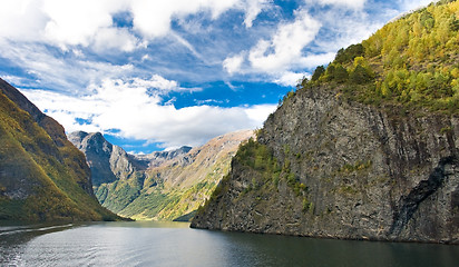 Image showing Mountains and Norwegian fiord