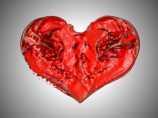 Image showing Love and Passion - Red fluid heart shape