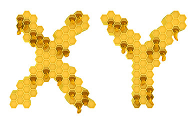 Image showing Honey font X and Y letters isolated 