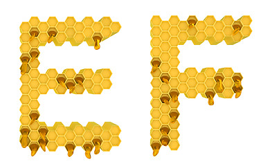 Image showing Honey font E and F letters isolated