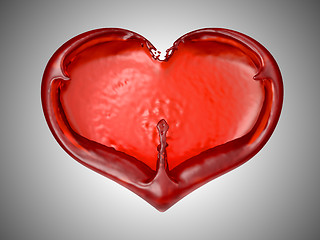 Image showing Love and Romance - Red fluid heart shape