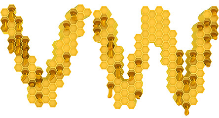 Image showing Honey font W and V letters isolated