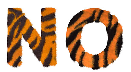 Image showing Tiger fell N and O letters isolated