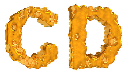 Image showing Honey font C and D letters isolated