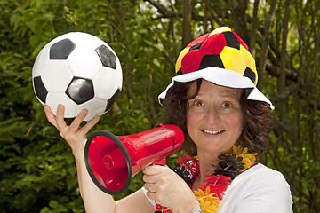 Image showing Female soccer Fan