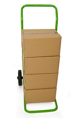 Image showing Hand truck with packages