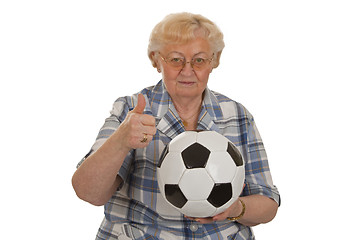 Image showing Aged soccer fan