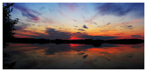 Image showing Panoramic sunset