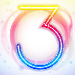 Image showing Number Rainbow Lights in Circle White Background