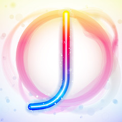 Image showing Alphabet Rainbow Lights in Circle White Background