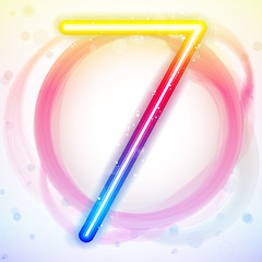 Image showing Number Rainbow Lights in Circle White Background