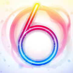 Image showing Number Rainbow Lights in Circle White Background