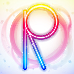 Image showing Alphabet Rainbow Lights in Circle White Background