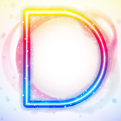 Image showing Alphabet Rainbow Lights in Circle White Background