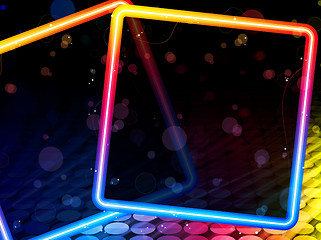 Image showing Disco Abstract Square Box on Black Background