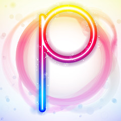 Image showing Alphabet Rainbow Lights in Circle White Background