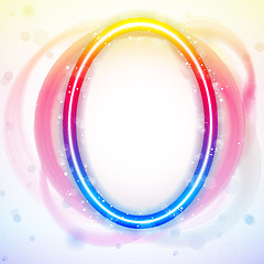 Image showing Number Rainbow Lights in Circle White Background
