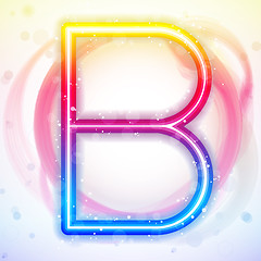 Image showing Alphabet Rainbow Lights in Circle White Background