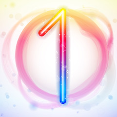 Image showing Number Rainbow Lights in Circle White Background