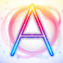 Image showing Alphabet Rainbow Lights in Circle White Background