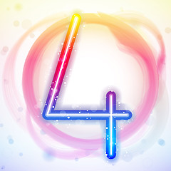 Image showing Number Rainbow Lights in Circle White Background