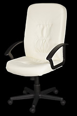 Image showing White leather armchair