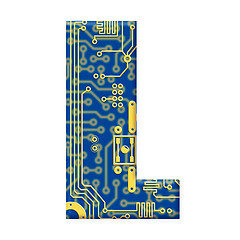 Image showing Letter from electronic circuit board alphabet on white backgroun