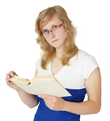 Image showing Woman reading a book isolated on white