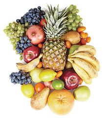 Image showing Tropical fruits on white background