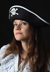 Image showing Portrait of young beautiful girl - sea pirate