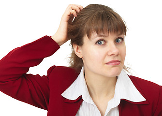 Image showing Confused young woman