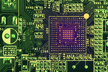 Image showing Abstract electronical industrial circuit board background