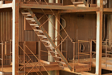 Image showing Industrial rusty view - boiler-house ruins