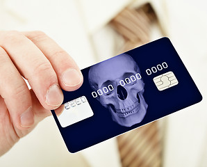 Image showing Banking plastic credit card bearing death