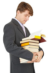 Image showing Student with bunch of books