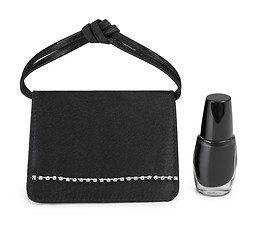 Image showing Ladies' handbag and cosmetics vial