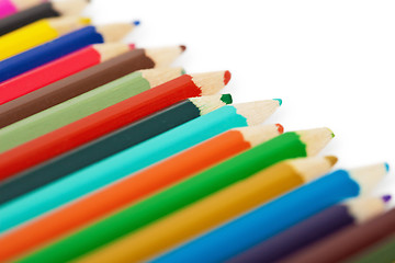 Image showing Colored pencils isolated on white background