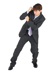 Image showing Business blocking a blow on white background